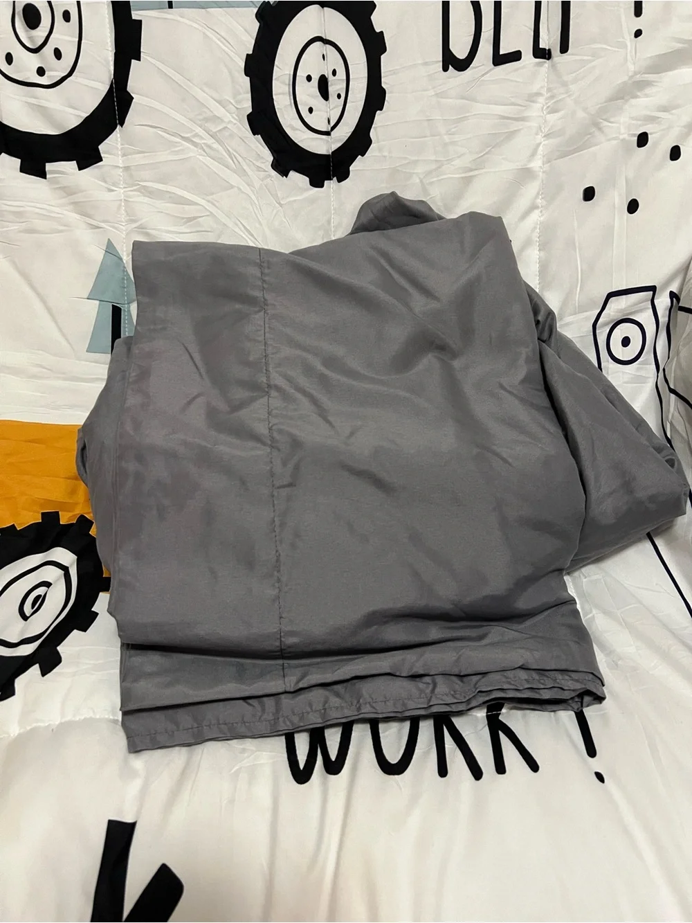 Kids Construction Comforter Set - Gray & Yellow